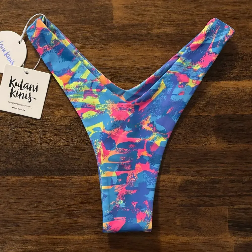 Kulani Kini's Size Small Bikini Bottom Cheeky Low V Cut Moon Lagoon